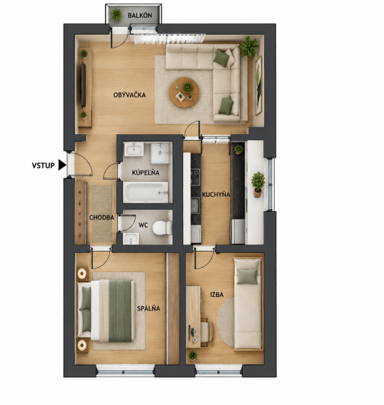 *EXKLUZÍVNE NA PREDAJ* 3-izbový byt vo Veľkej Lomnici