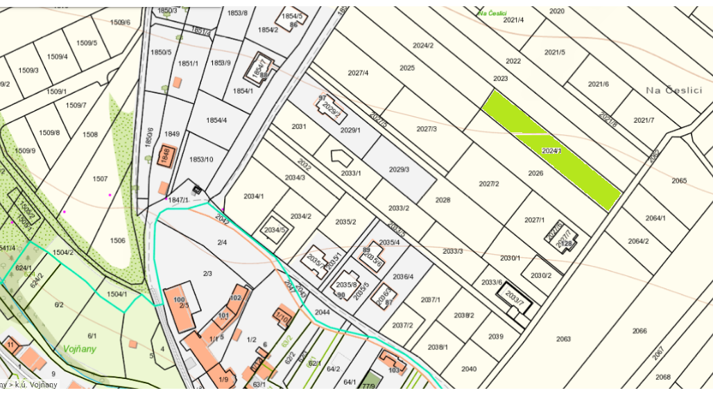 Predaj stavebný pozemok Vojňany 1656 m2.
